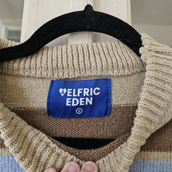 Aelfric Eden Striped Color Blocking Knit Oversized Granpa Sweater - Picture 5 of 9